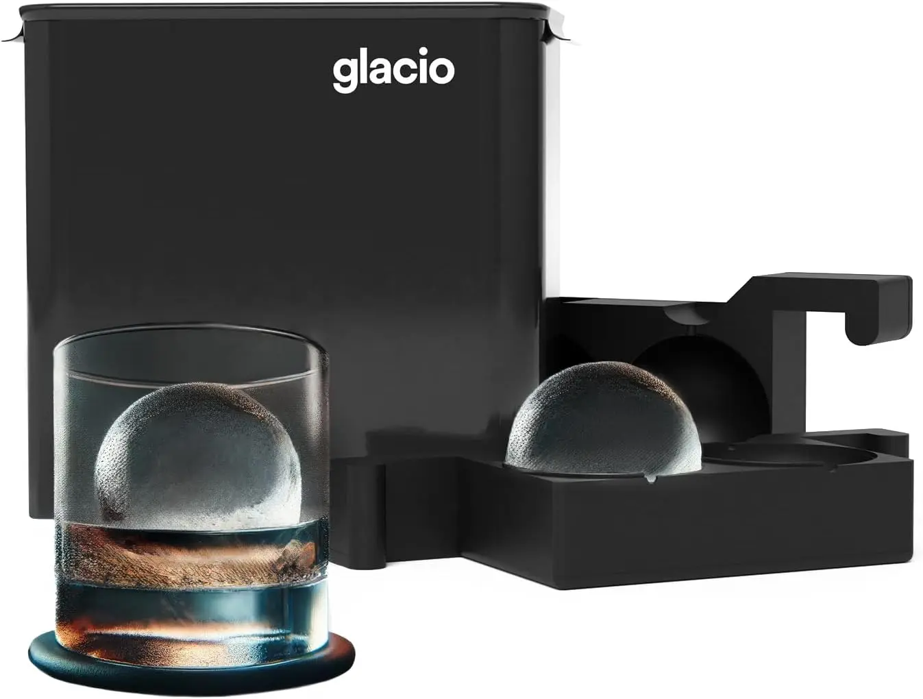 

glacio Clear Ice Ball Maker - Crystal Clear 2.4-Inch Ice Spheres - Perfect for Whiskey Enthusiasts and Cocktail Aficionados