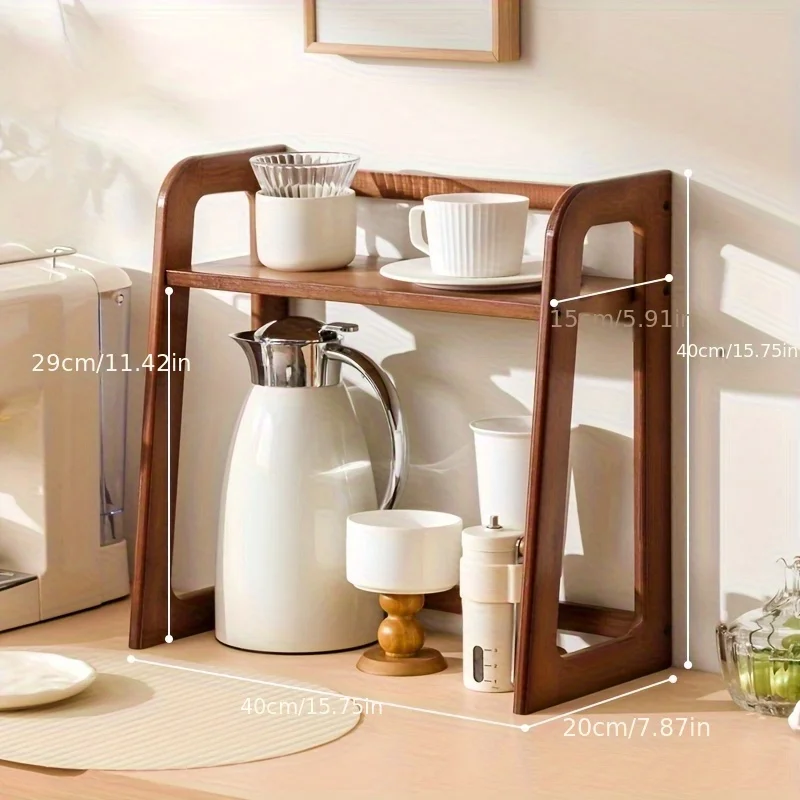 Cup Holder Storage Rack Desktop Doublelayer Coffee Cup Tea Set Storage Cup Rack Coffee Utensil Storage On The Table Gift
