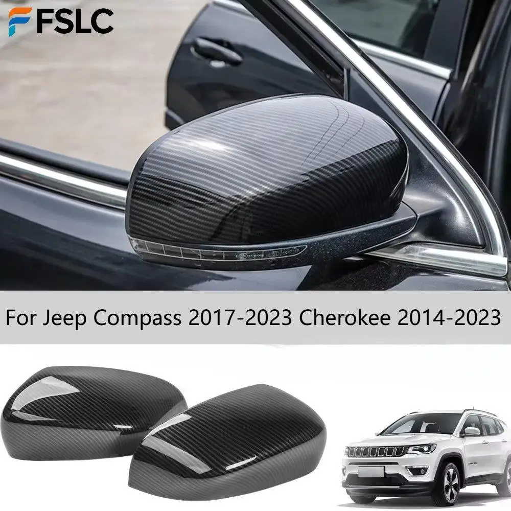 Car Upgrade For Jeep Compass 2017-2023 Cherokee 2014-2023 Rearview Mirror Protector Cover Side Mirror Frame Exterior Accessories