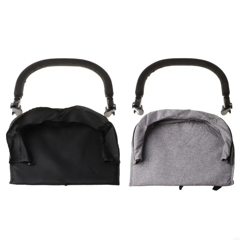 

4XFE Baby Pram Pushchair Stroller Armrest for Case Handle PU Leather Protective Cover Feet Extension Armrest Footboard