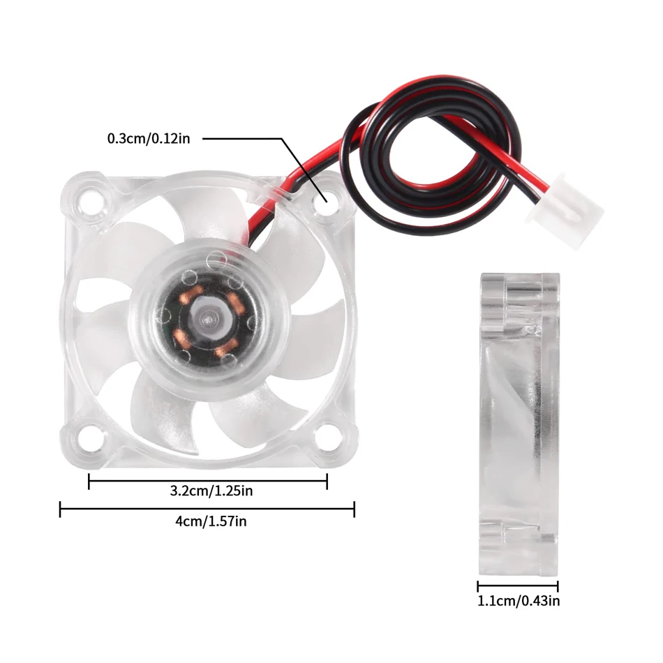 4010 Fan 3D Printer Fan DC 12V Mini Brushless Cooling Fan 40x40x10mm Hydraulic Bearing Fan RGB LED for 3D Printer DVR, PC,CPU