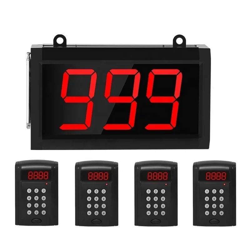 

NEW RINGBELL LJL-4c3w Queue Management Wireless Restaurant Calling LED Digital Display System Pagers