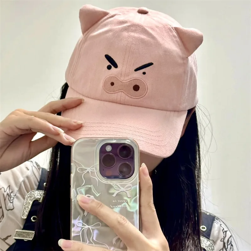 Crayon Shin Chan Baseball Cap Chubby Sun Protection Doodling Left Guard Door White Pig Cute Tongue Hat Sun ProtectionSports Gift