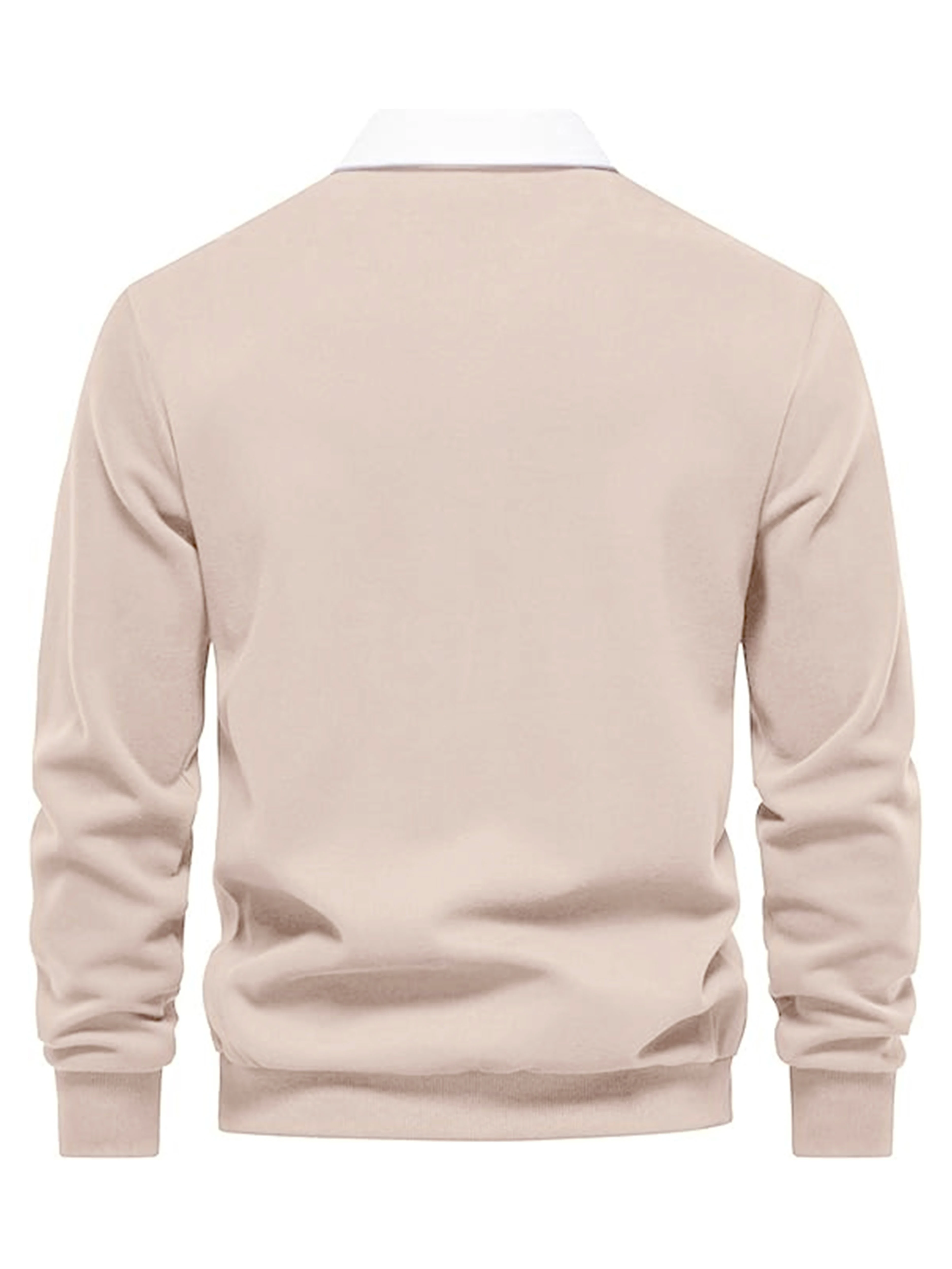 Herren Frühling und Herbst neue lässige Mode einfarbig Langarm POLO Neck Pullover Pullover