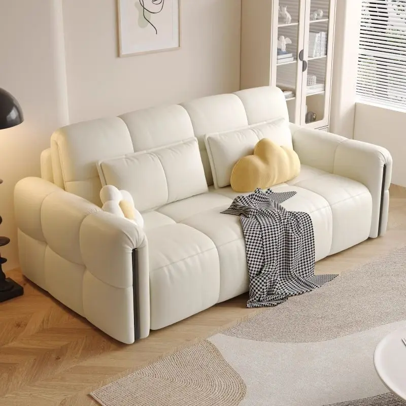 현대적인 가벼운 럭셔리 지능형 전기 소파 침대 다기능 접이식 개폐식 이중 목적 간단한 크림 바람 작은