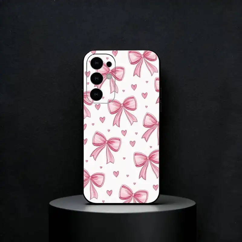 Bowknot Heart Phone Case For Samsung S25,S24,S23,S22,S21,S20,Plus,Fe,Lite,Others Black Cover - Image 4