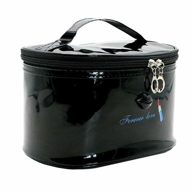 Sac de rangement en cuir verni solide pour femme, sac à cosmétiques Jules pour femme, simple, grande capacité, sac à main de maquillage, livraison