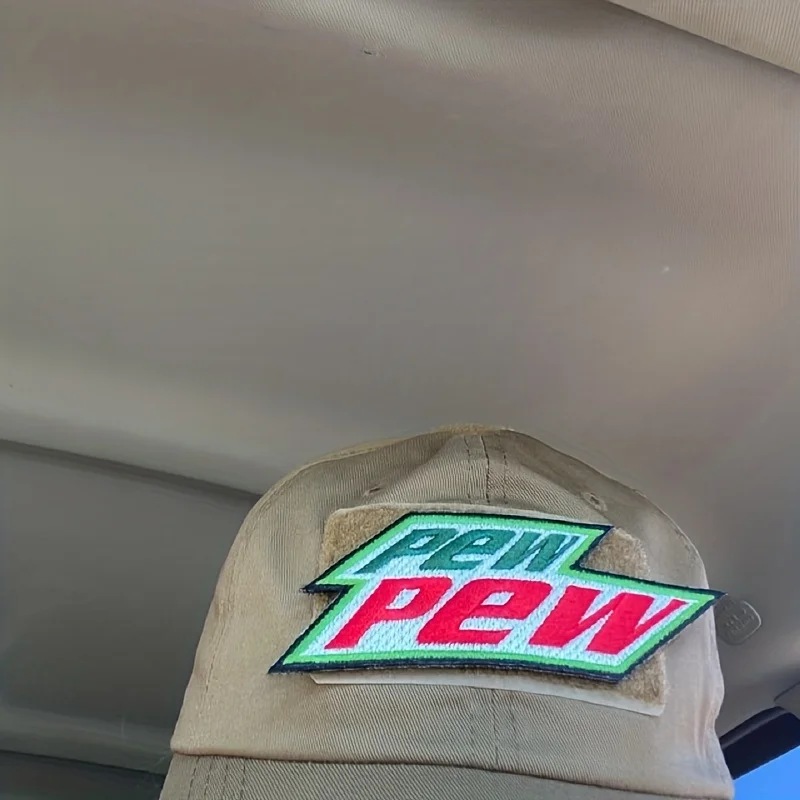 رقع فيلكرو مسدس ليزر PEW PEW - شارة مطرزة تكتيكية وملصقات خطافية وحلقة للسترات وحقائب الظهر المولي والقبعات DIY