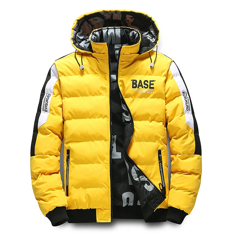 

Men Autumn Winter Cotton Jacket Warm Comfortable Padded Thickened Down Jacket 2023 New Double-Sided Clothes Removable Cap M-5XL