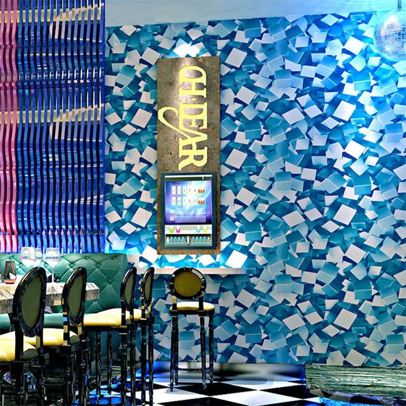 KTV Wallpaper 3D Cool Fashion Flash Bar Hotel Fancy Ballroom Box Theme Room Ceiling Wallpaper