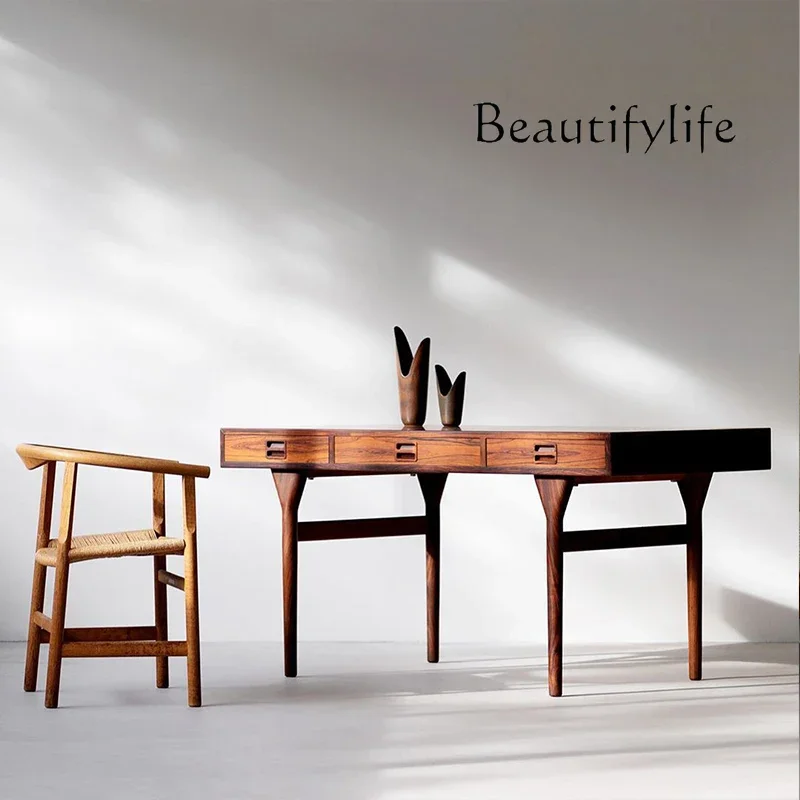 XX Vintage Modern Design Log Desk Cherry Wood Study Storage Drawer Furniture Writing Desk Desk