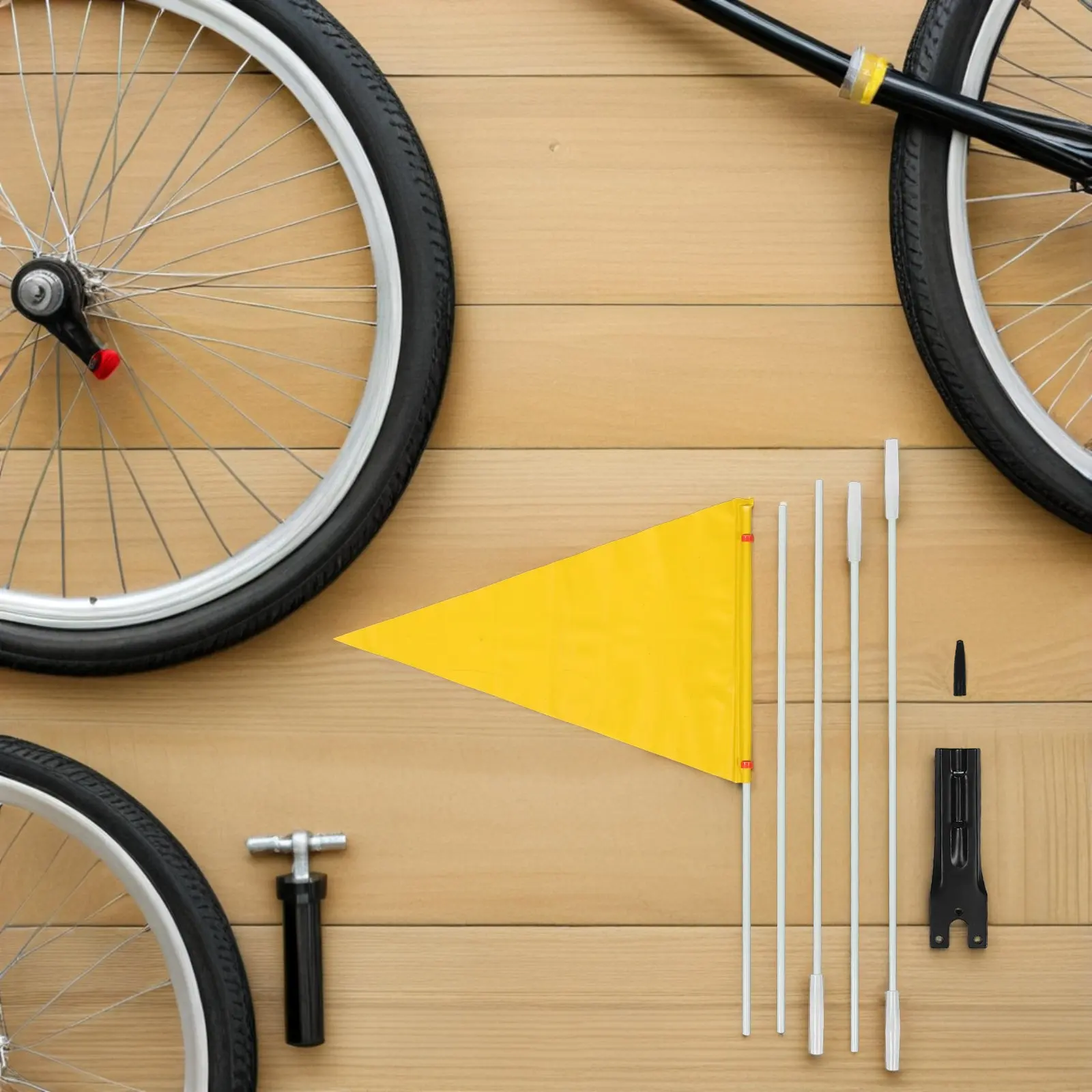 High Visibility Bike Flag for Kids Solid Fiberglass Pole Tear Resistant Flag Design for Bicycle Safety Cycling Group Rides