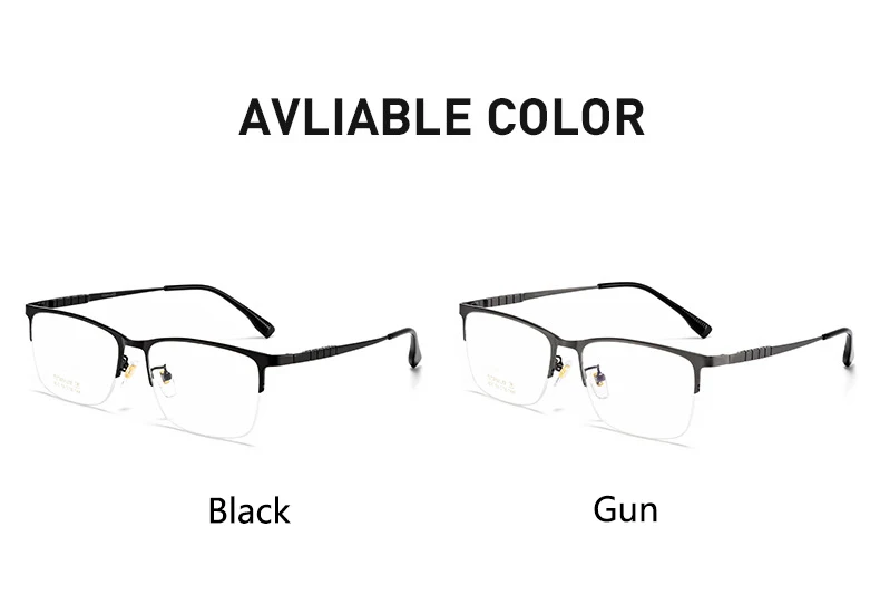 Halbrahmen-Brille, ultraleicht, reines Titan, Brillen, Mode, Business, Luxus, optische Korrektionsrahmen, große Brillen – Detail 8