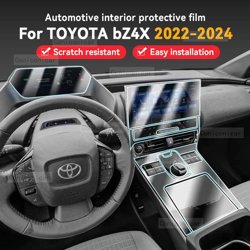 

For TOYOTA bZ4X 2022 2023 2024 Car Gearbox Panel Film Dashboard Screen Protective Sticker Interior Anti-Scratch TPU Accessories