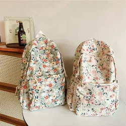 Aesthetic Knapsacks Japanese Flower Print Mochilas Women's Large Capacity Backpacks Shoulder Bag Multifunction Rucksack