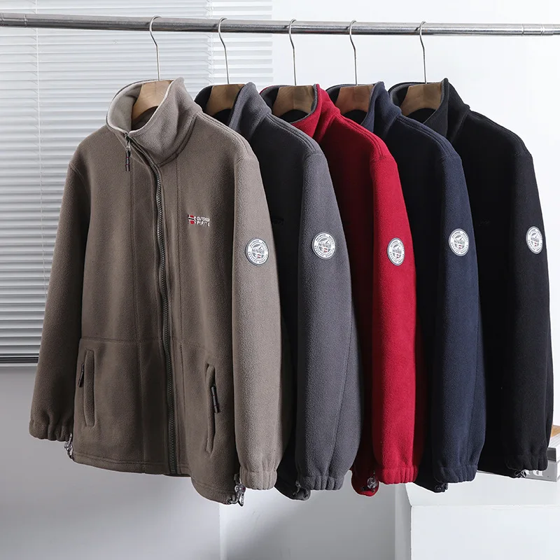 

Trendy Hot Selling Item: Cold Resistant, Warm, Thick Fleece Winter Plus Men's Fleece Stand Up Collar Fleece Jacket