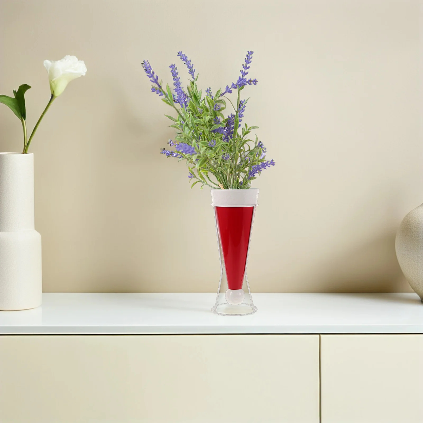 

Vintage Ceramic Santa Hat Vase Christmas Decor Flower Arrangement Holder for Home Bedroom Holiday Table Centerpiece