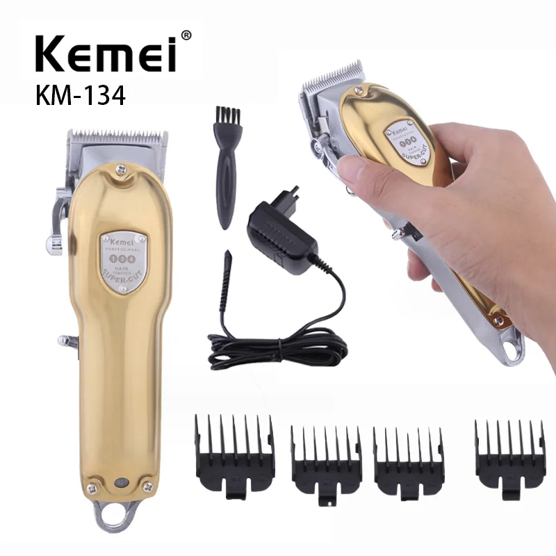 Kemei Gold A Barber Clipper KM-134 Super Long Standby Metal Body Hair Clipper