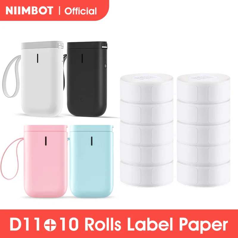 Niimbot D11 Portable Thermal Pocket Printer Mini Wireless Label Maker With Waterproof Anti-Oil Transparent ColorfulLabel Sticker