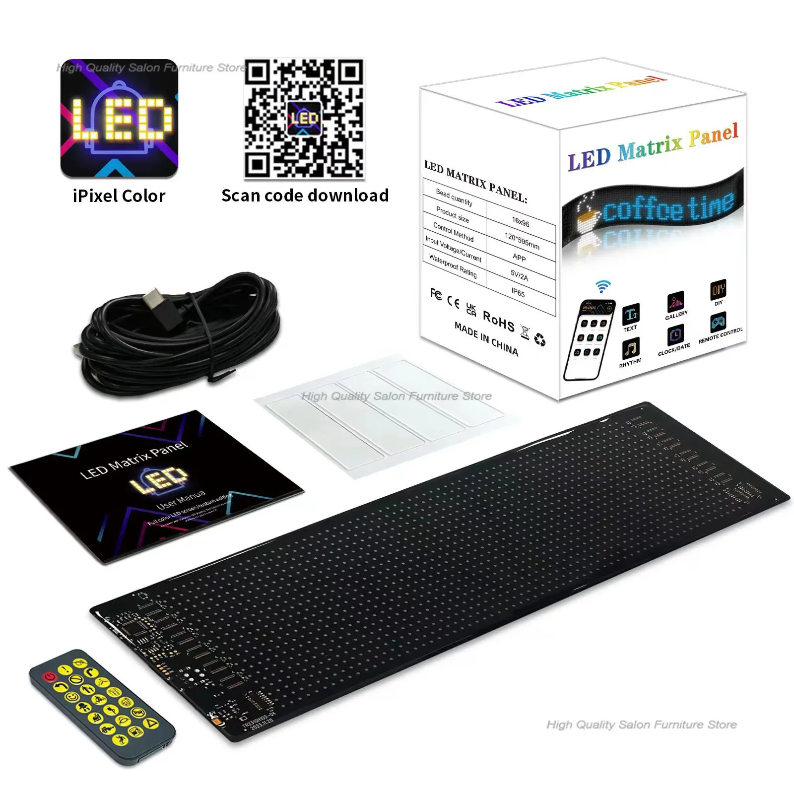 ​Blinking Demon Eyes LED Car Light ​Smart Bluetooth LED Display Flexible USB-Powered Full Color Screen Commercial Advertising