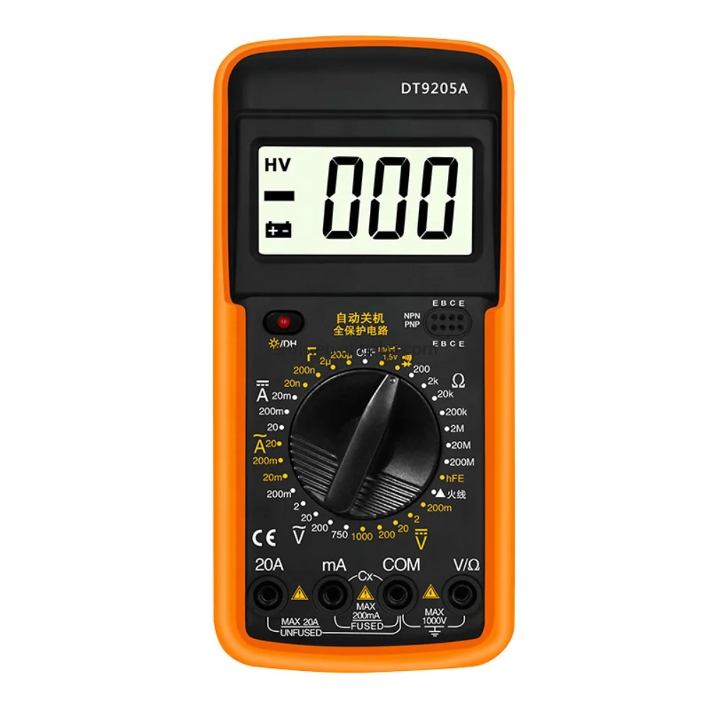 

Smart Multimeter DT9205 Digital High Precision Large Capacitance Anti Burn Multifunctional Electrical Maintenance Multimeter