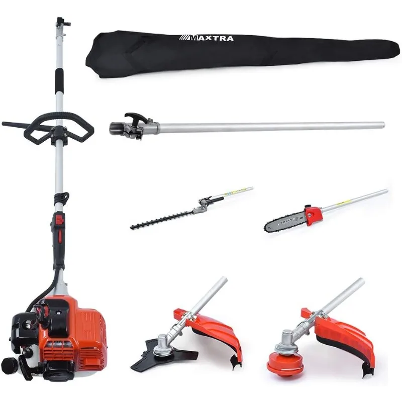 Gas Pole Saw 16 Feet Reach for Tree Trimming, MAXTRA Cordless Gas Pole Chainsaw Hedge Trimmer Grass Brush Cutter