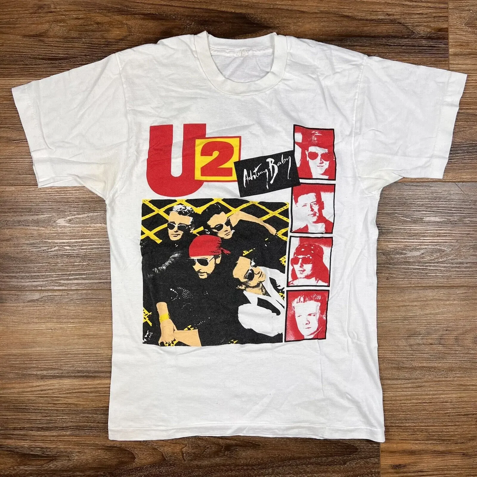 Vintage 1992 U2 T Shirt Zoo Tv Tour Merch 90S Achtung Baby Single Stitcchh L 42 44