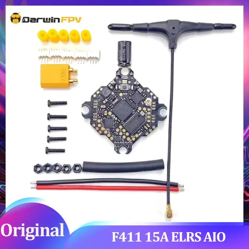 DarwinFPV ExpressLRS ELRS AIO F4 FC FPV Bluejay 2.4G Flight Controller Whoop Betaflight 15A OSD BEC 1-3S 4In1 ESC