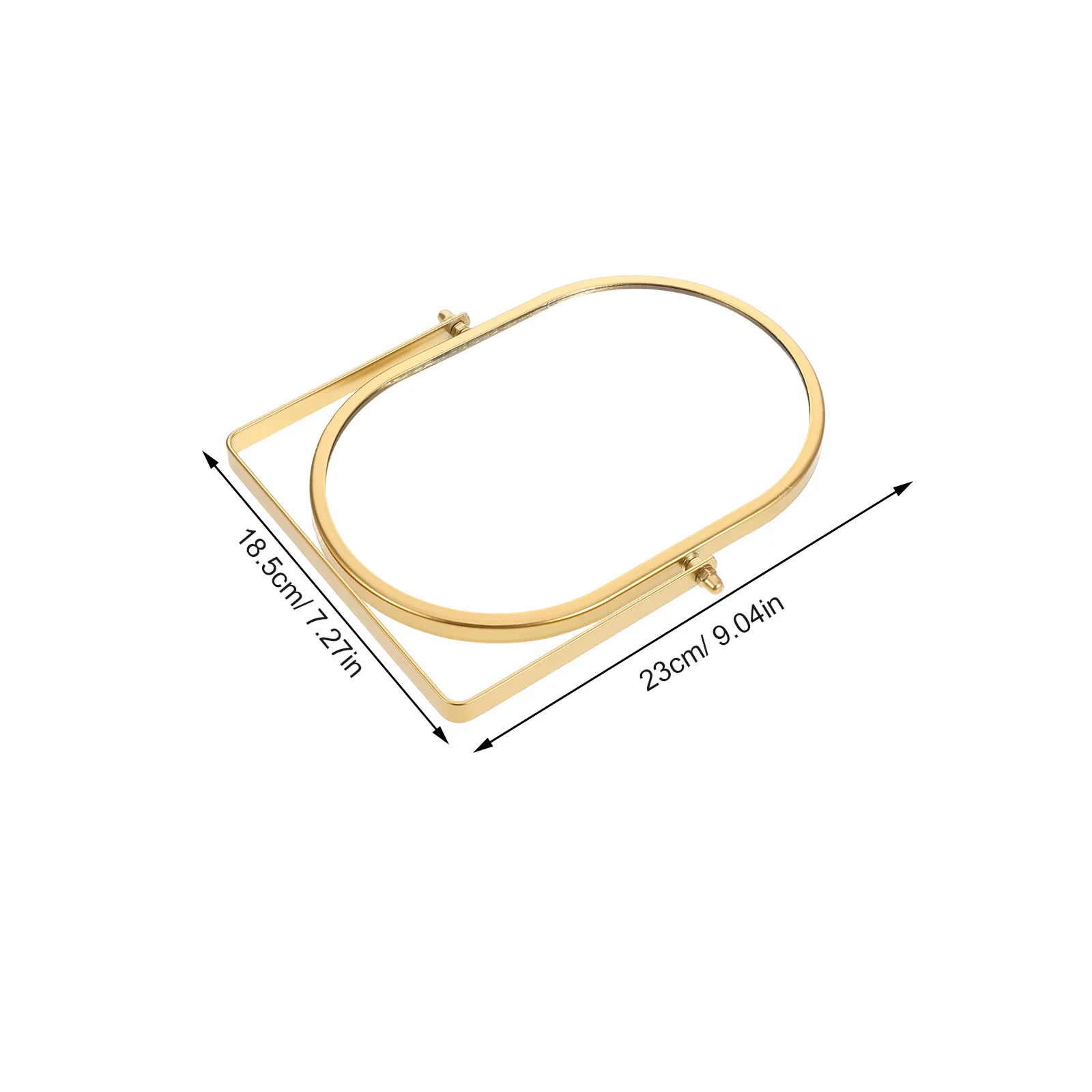 楕円形テーブルミラー ゴールドフレーム 360度回転 コンパクト折りたたみ式化粧鏡 バニティデスク 小型装飾折りたたみ式デスクミラー