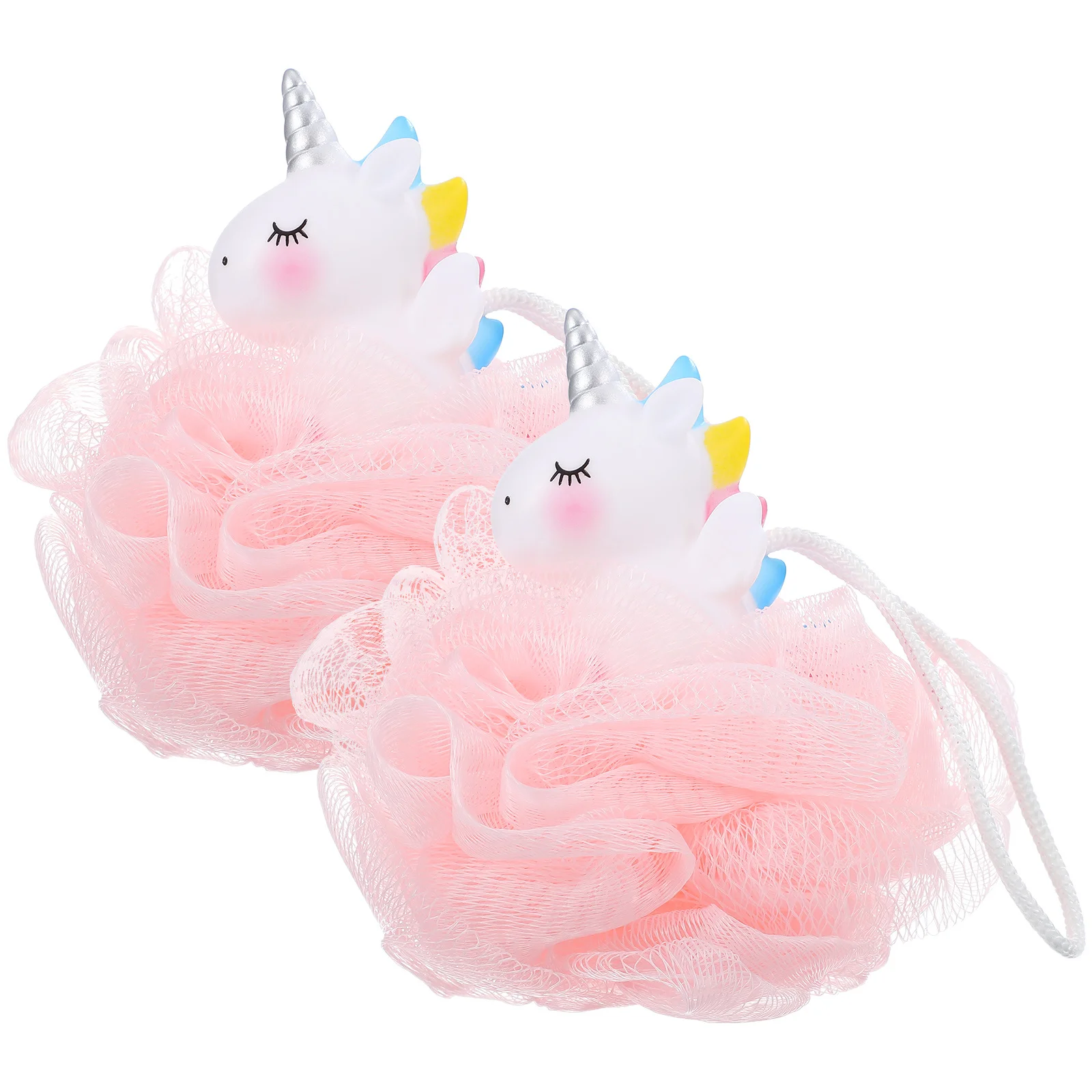 

2Pcs Unicorn Loofah Kids Bath Sponge Comfortable Shower Scrubber Body Wash Ball for Girls Unicorn Loofah Bath Ball