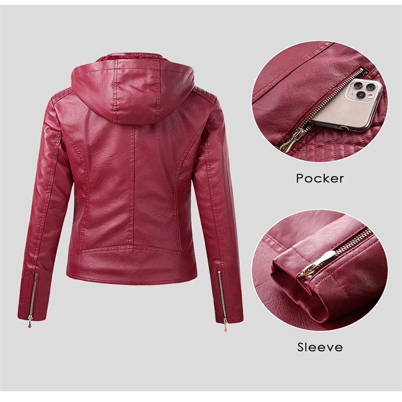 New Style Women\'s Leather Coat Hot Sale Plus Fleece Coat Can Be Fashionable PU Women\'s Leather Coat Women\'s Leather Coat