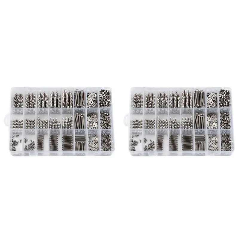 ABJI-2160PCS M2/M3/ Stainless Steel Hex Socket Bolt And Nuts Set Fastener Hardware Hexagon Socket Head Cap Screws