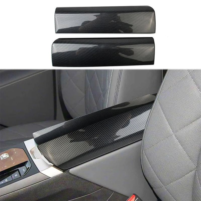 

For BMW iX i20 2022-2026 Carbon Fiber Style ABS Car Center Console Armrest Box Cover Panel Trim Sticker Car Accessories