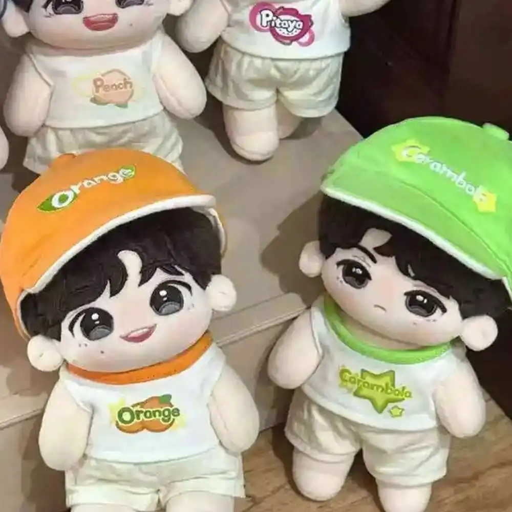 10 cm Puppenkleidung Carambola/Orange Mütze Weste Shorts Outfit Zubehör für Kpop Idol Puppen Wickelkleid Spielhaus Spielzeug