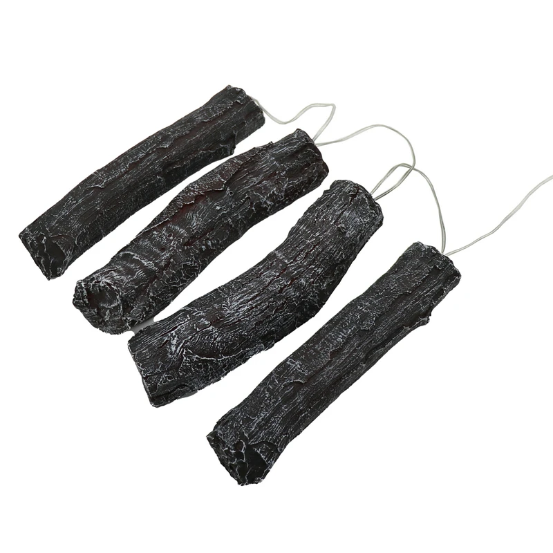 1 Set 3D-Harz-Holzkohle-Lampe, simulierte Holzkohle-Streifen, Kamin-Dekorationszubehör, LED-Carbon-Feuerlicht zur Dekoration – Detail 3