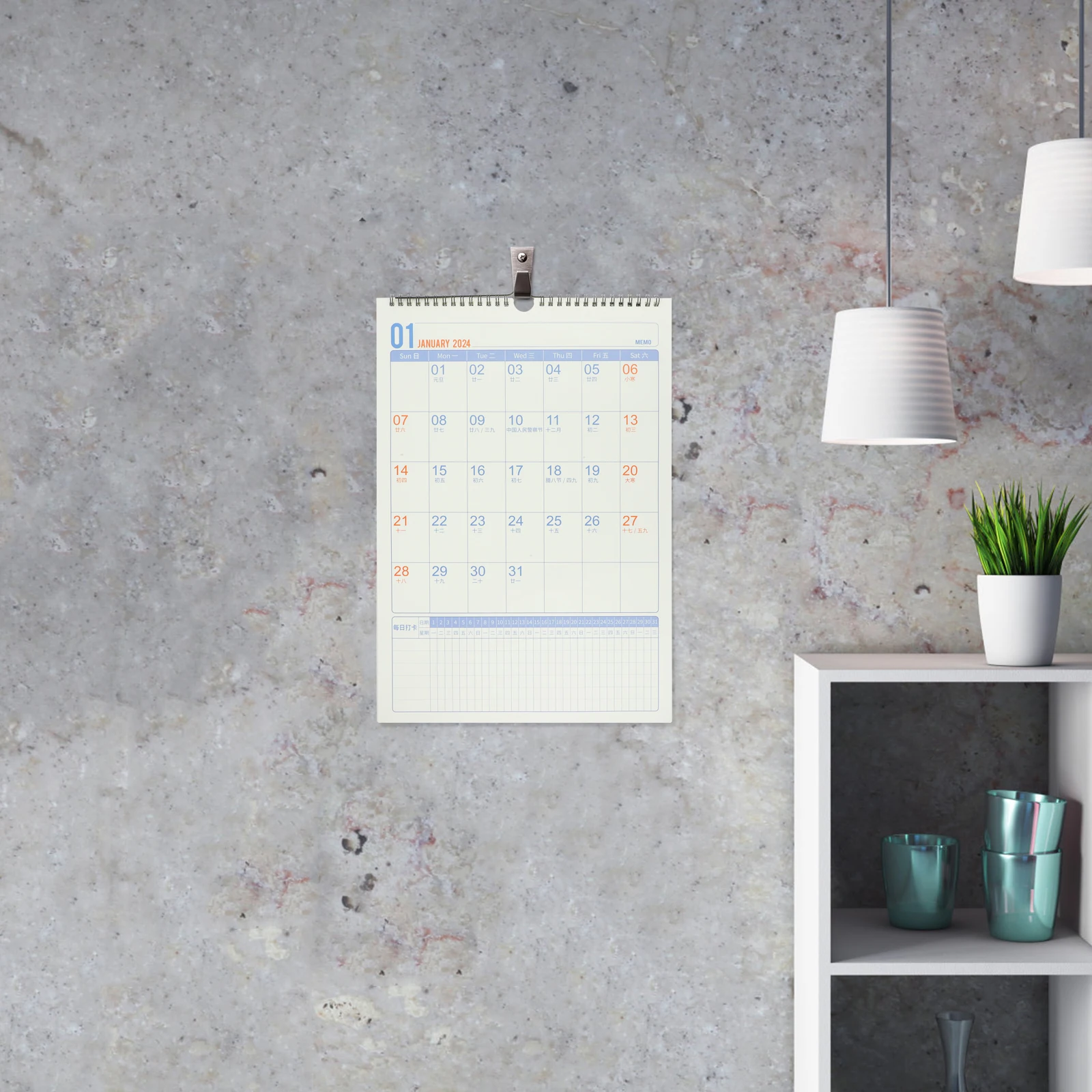 

Hanging Wall Calendar Schedule Planner 2024 Monthly Decorative Yearly Agenda Home Office Planning Simple Design Clear Printing