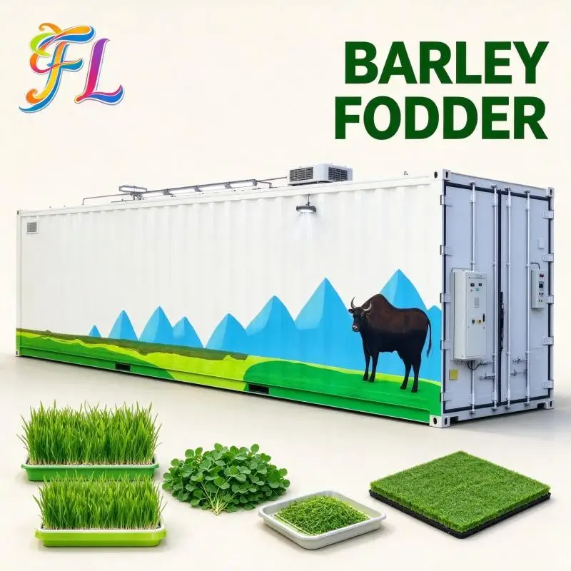 Container Hydroponic Fodder Machine Complete Sprout Production Line Wheat Sprout Hydroponic Container Farm Equipment