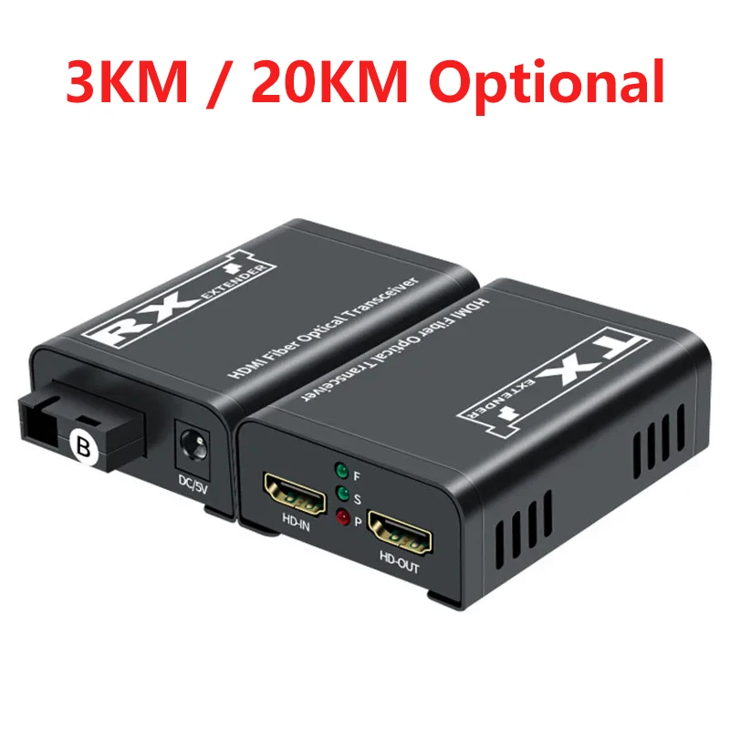 

Оптоволоконный удлинитель 20 км HDMI, один оптоволоконный кабель SC 3 км 1080P HDMI в оптоволоконный видео передатчик, приемник, конвертер