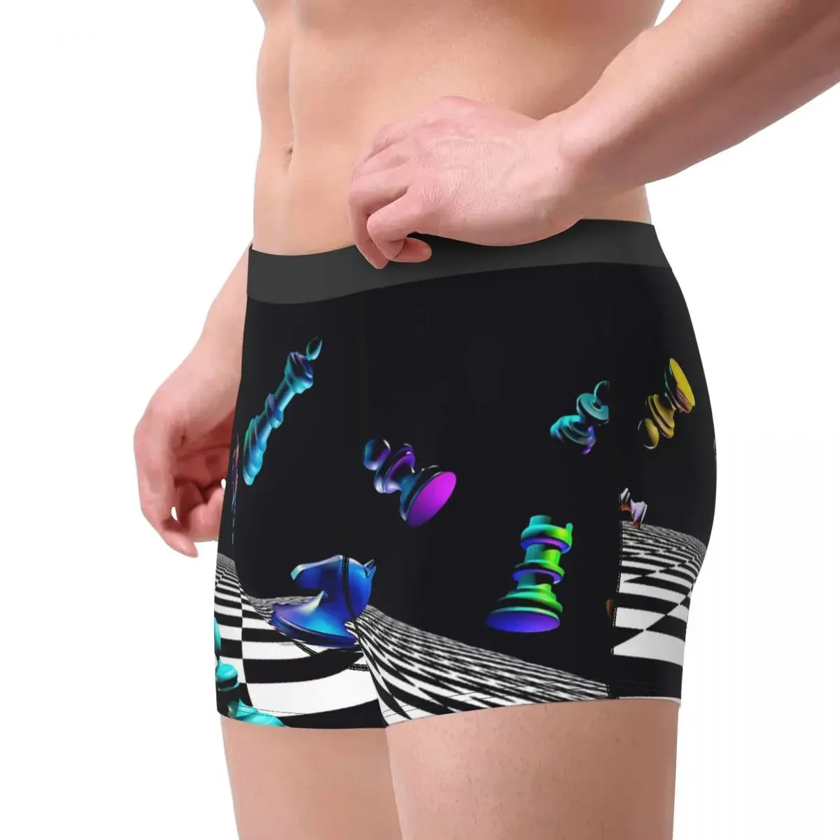 Chess Design Underpants Breathbale Panties Men's Underwear Sexy Shorts Boxer Briefs