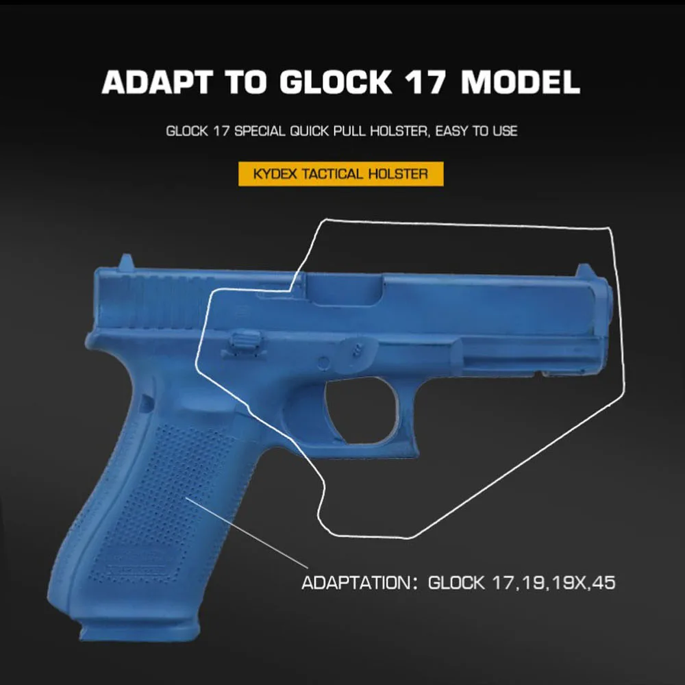 Tactical Kydex Holster for Glock 17/19/19X/45 Fit QLS Quick Release Adjustable Belt Clip Airsoft Hunting view 4