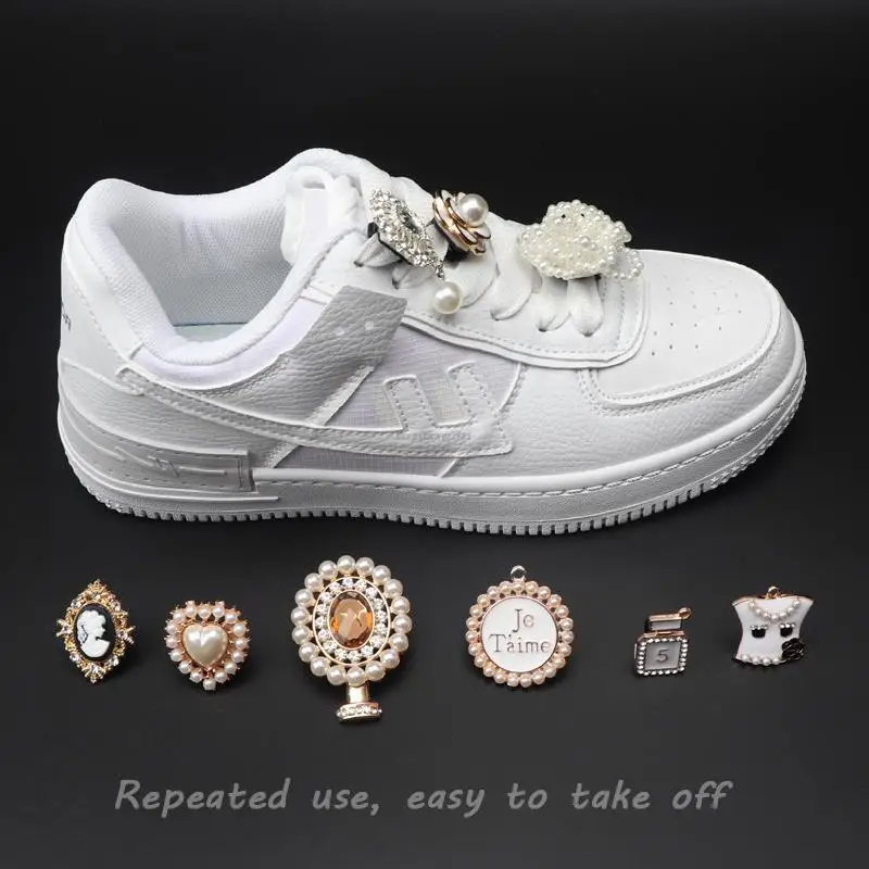 Rhinestone Pearls Shoe Charms beauty perfume Sneakers Charms Girl Gift Shoe decoration DIY Shoelaces Buckles Shoes Accesories