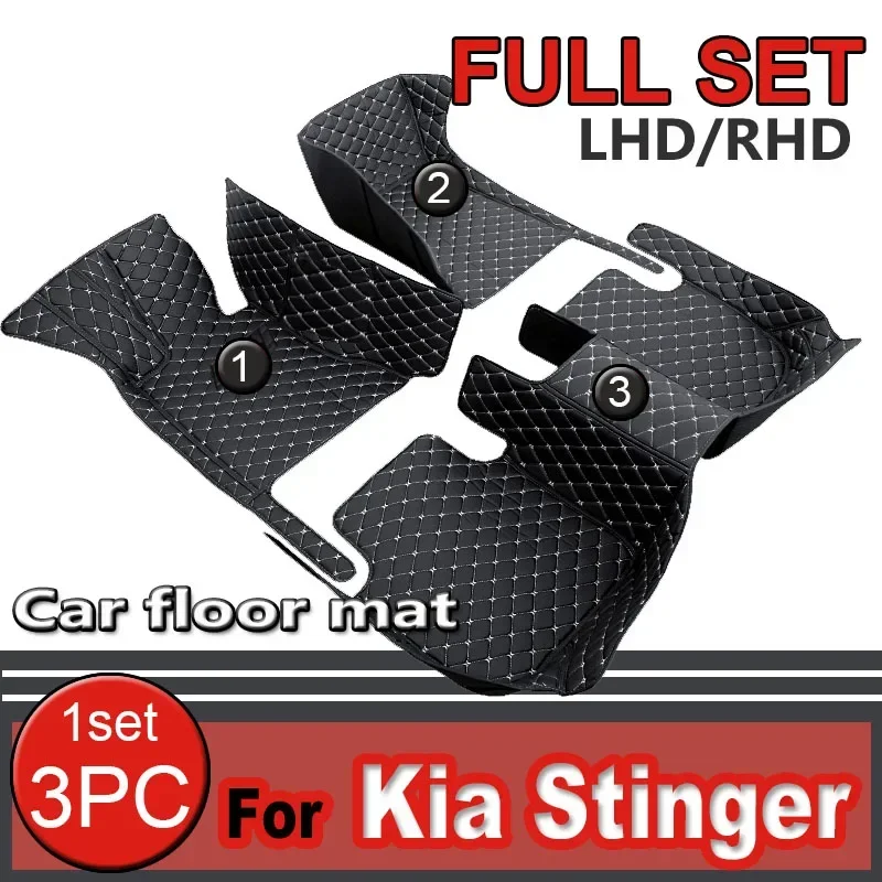 

Car Floor Mats For Kia Stinger CK 2018~2022 Rug Carpet Luxury Leather Mat Anti Dirt Pad Car Accessories Interior Parts 2019 2020