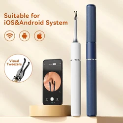 Visual Ear Wax Cleaner Endoscope 3.2mm Camera Len Electric Ear Cleaner Otoscope Wax Removal 8MP HD Pixels Ear Tweezer Kit Tools