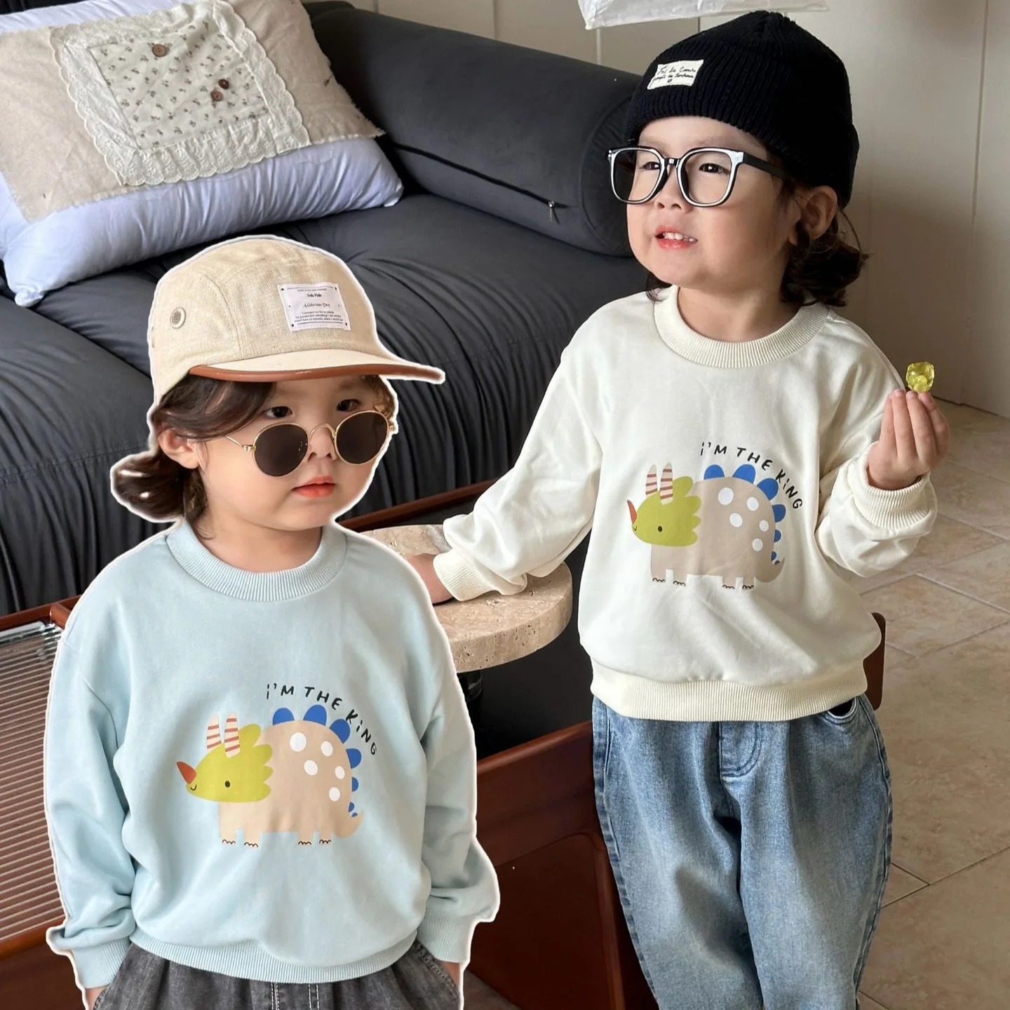 Autumn Boys' Hoodie Spring and Autumn Collection Children's Hoodie 2024 New Autumn Children's Baby Boys' Top Bottom Shirt