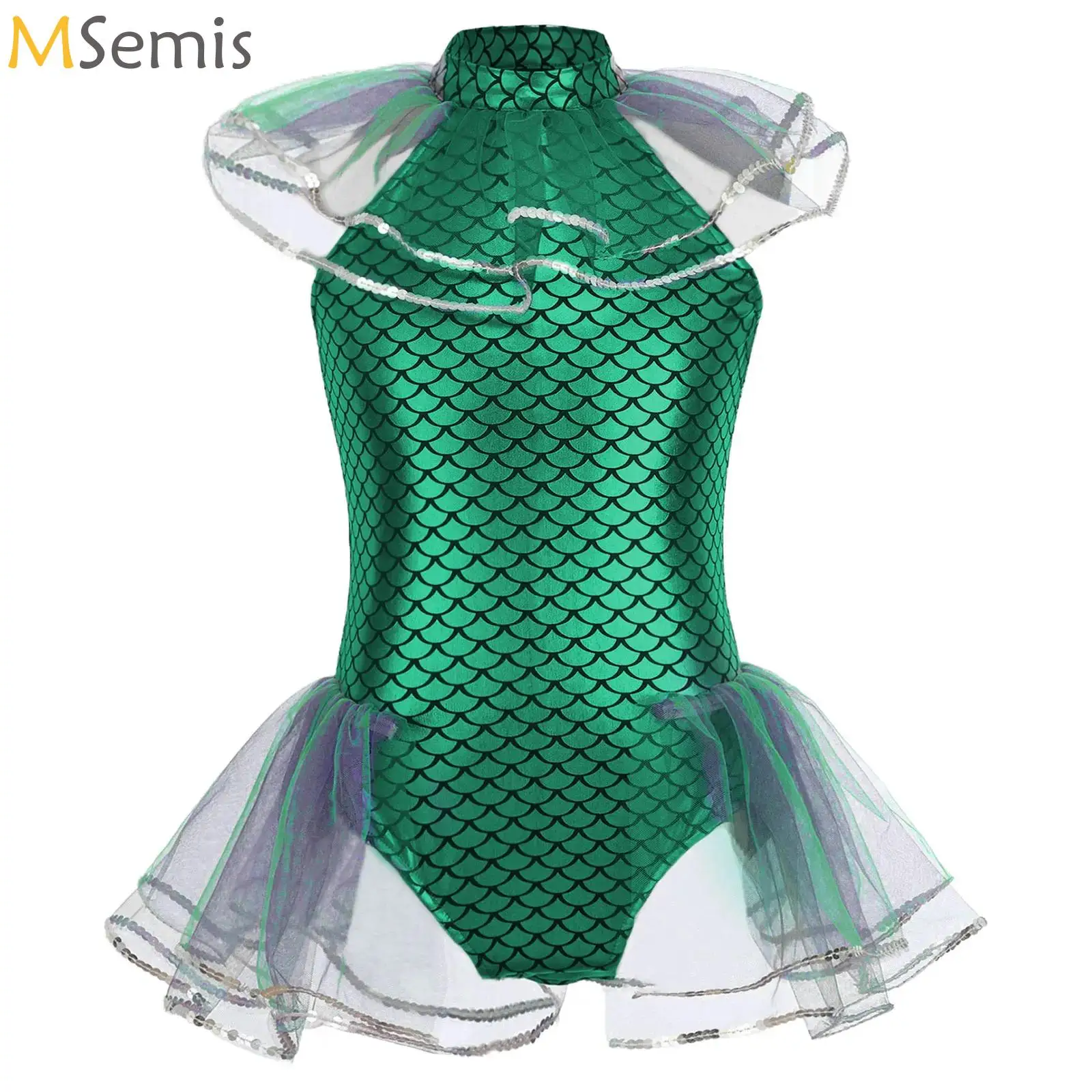 

Rhythmic Gymnastics Jersey Figure Skating Bodysuit Dress Girls Halloween Mermaid Cosplay Costume Ballerina Ballet Dance Leotard