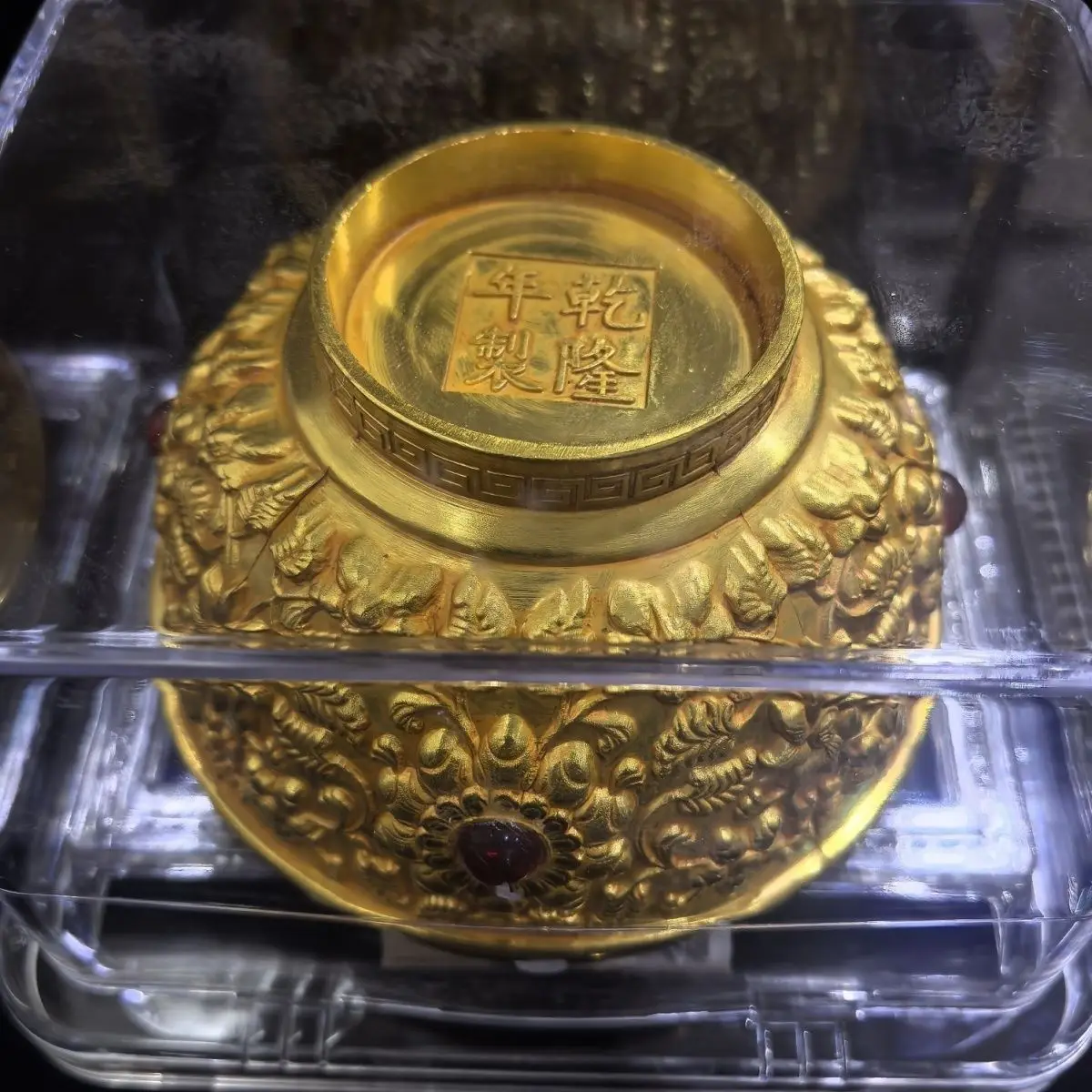 Solid pure copper gilt bowl, home ornament, wealth gathering, living room handicrafts, home wealth gift