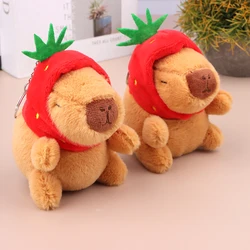 Cute Capybara Plush Toy Cartoon Kapybara Guinea Pig Pendant Soft Stuffed Doll Backpack Keychain Bag Car Key Ring Decora Kid Gift