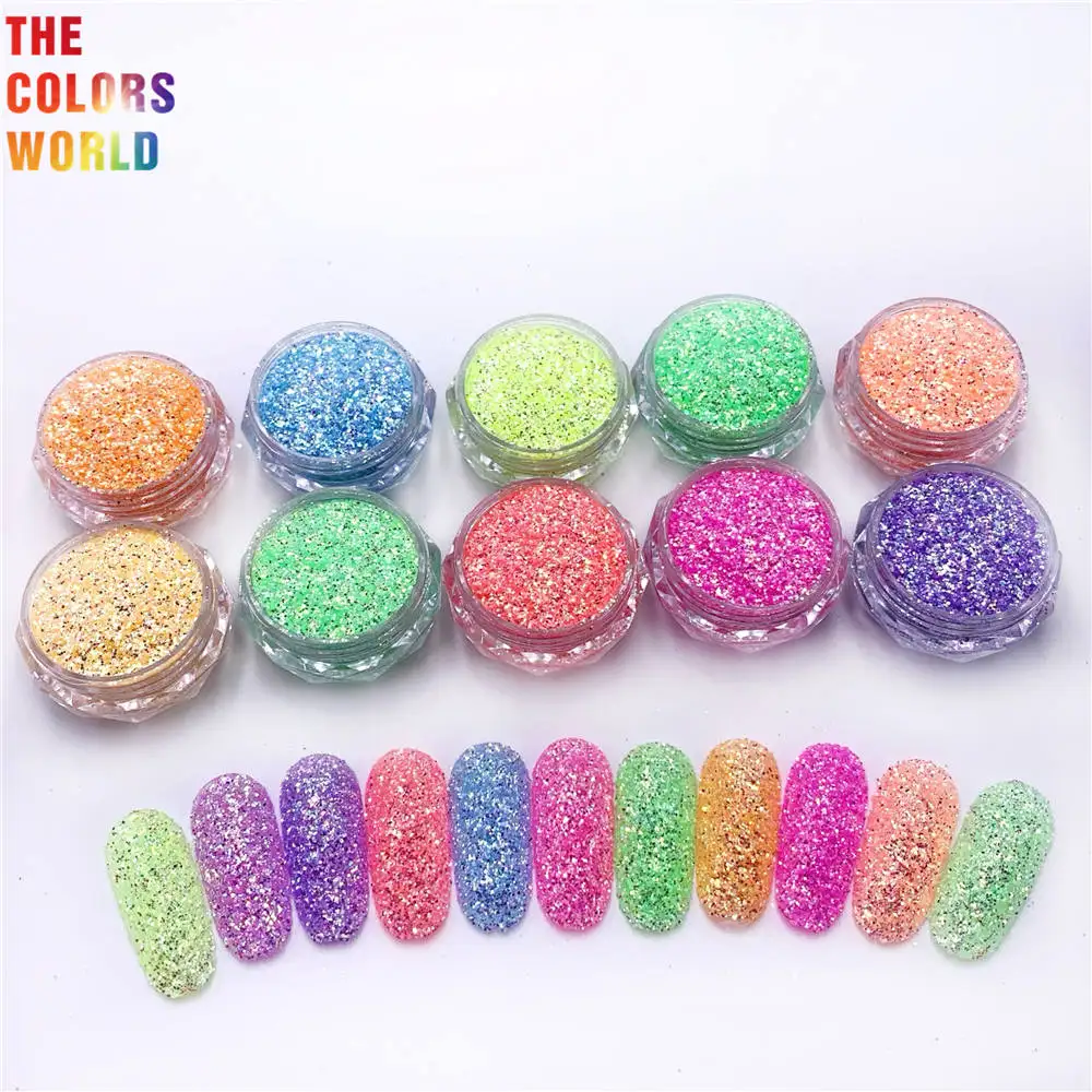 TCT-726 High Shinning Rainbow Colorful Chunky Nails And Hair Glitter Decoration Manicure Tumbler DIY Makeup Eye Shadow Supplier