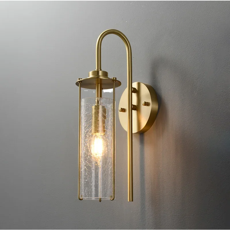 retro style luxury living room bedroom background wall lamp bedside wall lamp hotel corridor entrance glass bracket lamp