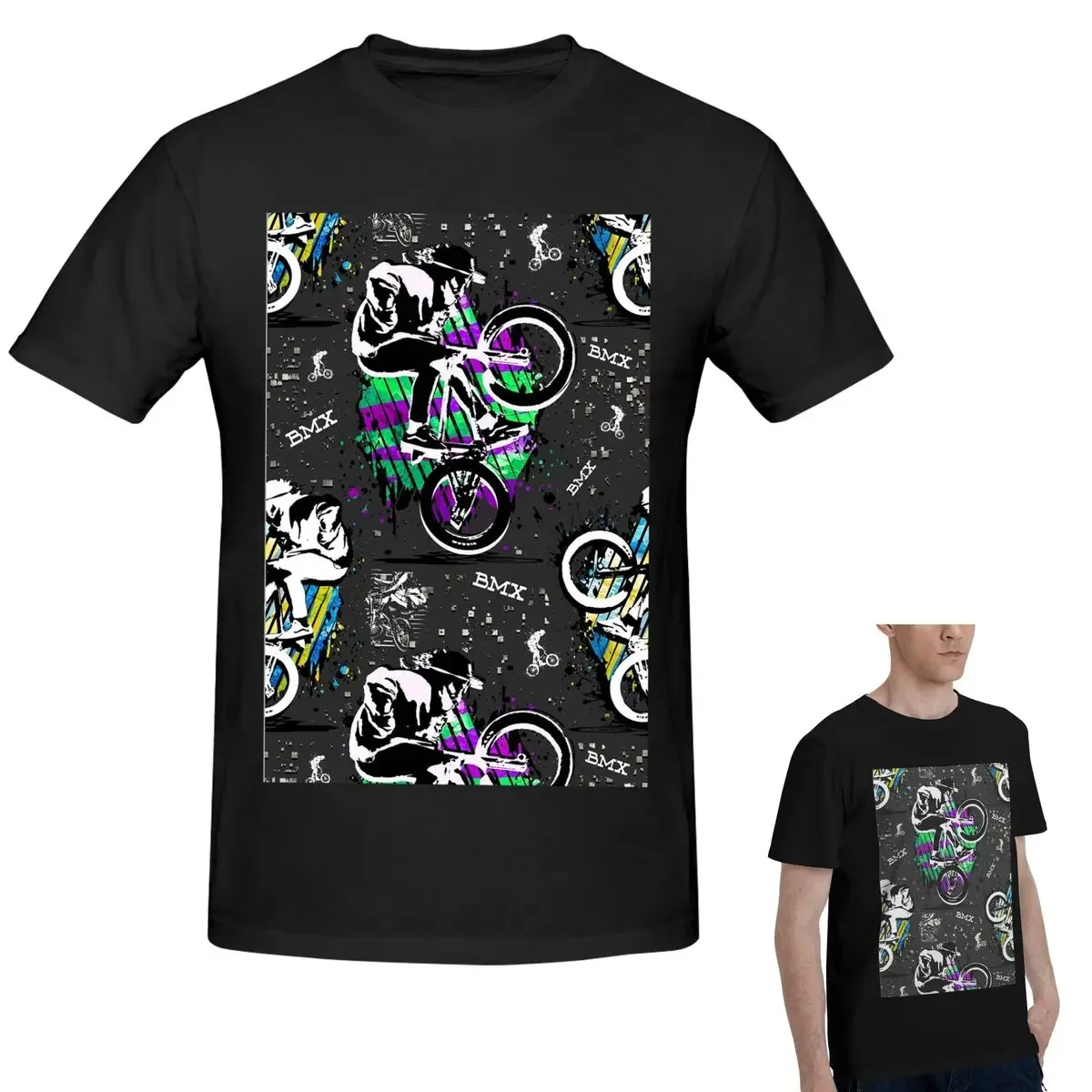 100% Cotton Bmx Apparel Bmx Freestyle T-Shirt Men's Fashion Oversized T Shirt Men Crew Neck Summer Shirts Tops S-6XL